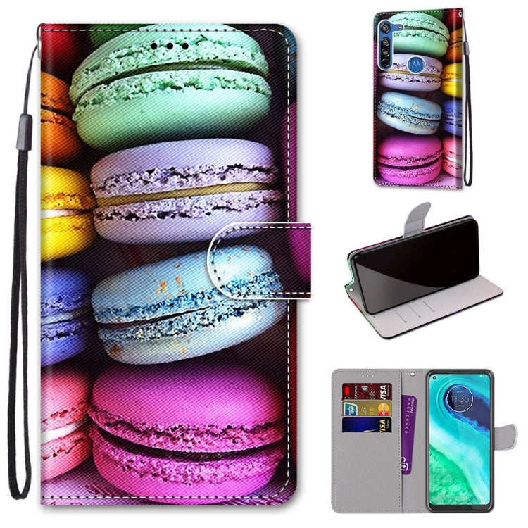 Coloured Drawing Cross Texture Horizontal Flip PU Leather Case with Holder & Card Slots & Wallet & Lanyard, For Motorola Moto E7, For Motorola Moto G 5G, For Motorola Moto E7 Plus / G9 Play / G9, For Motorola Moto G8