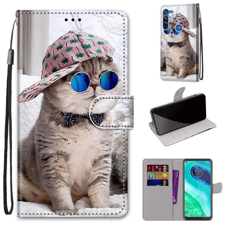 Coloured Drawing Cross Texture Horizontal Flip PU Leather Case with Holder & Card Slots & Wallet & Lanyard, For Motorola Moto E7, For Motorola Moto G 5G, For Motorola Moto E7 Plus / G9 Play / G9, For Motorola Moto G8