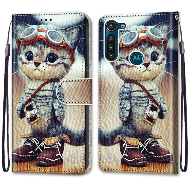 Coloured Drawing Cross Texture Horizontal Flip PU Leather Case with Holder & Card Slots & Wallet & Lanyard, For Motorola Moto G8 Power, For Motorola Moto G 5G Plus, For Huawei Mate 40 Pro, For LG Stylo 7 5G