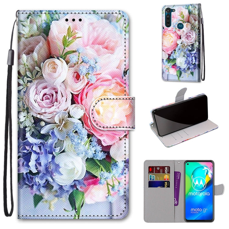 Coloured Drawing Cross Texture Horizontal Flip PU Leather Case with Holder & Card Slots & Wallet & Lanyard, For Motorola Moto G8 Power, For Motorola Moto G 5G Plus, For Huawei Mate 40 Pro, For LG Stylo 7 5G