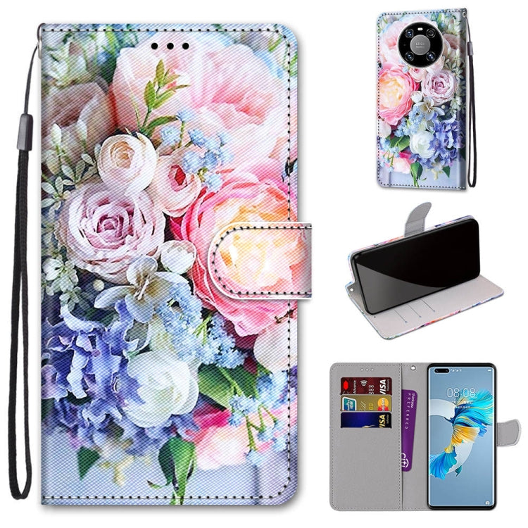 Coloured Drawing Cross Texture Horizontal Flip PU Leather Case with Holder & Card Slots & Wallet & Lanyard, For Motorola Moto G8 Power, For Motorola Moto G 5G Plus, For Huawei Mate 40 Pro, For LG Stylo 7 5G