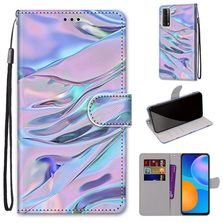 Coloured Drawing Cross Texture Horizontal Flip PU Leather Case with Holder & Card Slots & Wallet & Lanyard, For OPPO A52 / A92 / A72, For Alcatel 1L (2021), For Xiaomi Redmi 9 Power / Note 9 4G, For Huawei P smart 2021 / Y7a
