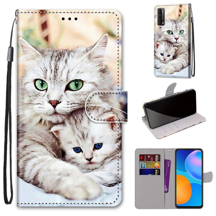 Coloured Drawing Cross Texture Horizontal Flip PU Leather Case with Holder & Card Slots & Wallet & Lanyard, For OPPO A52 / A92 / A72, For Alcatel 1L (2021), For Xiaomi Redmi 9 Power / Note 9 4G, For Huawei P smart 2021 / Y7a