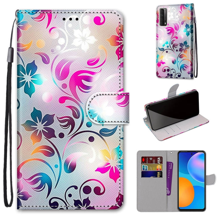 Coloured Drawing Cross Texture Horizontal Flip PU Leather Case with Holder & Card Slots & Wallet & Lanyard, For OPPO A52 / A92 / A72, For Alcatel 1L (2021), For Xiaomi Redmi 9 Power / Note 9 4G, For Huawei P smart 2021 / Y7a