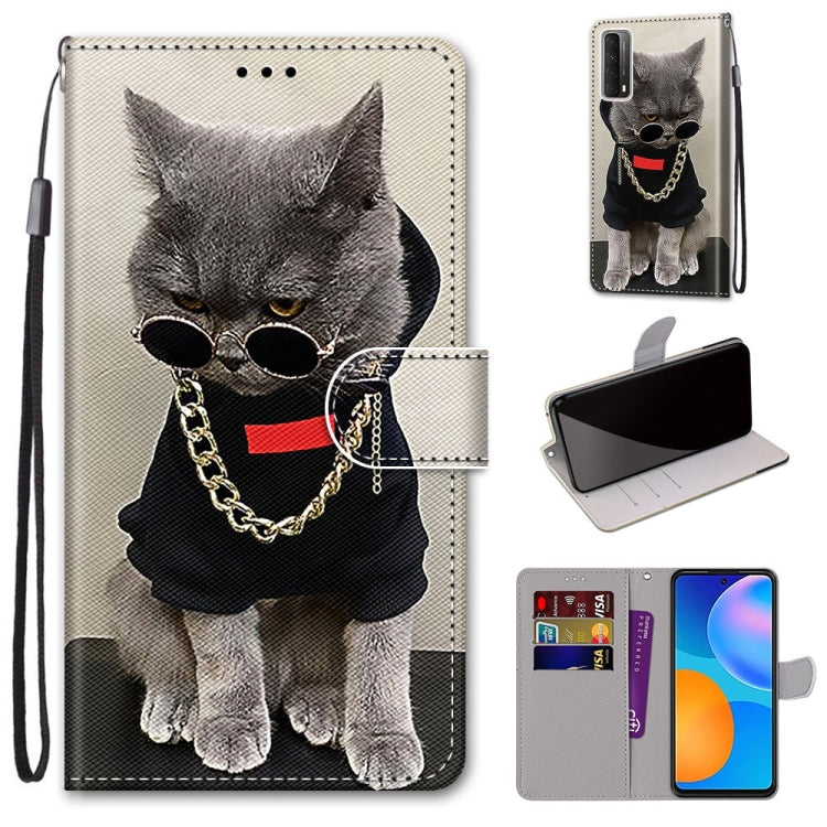 Coloured Drawing Cross Texture Horizontal Flip PU Leather Case with Holder & Card Slots & Wallet & Lanyard, For OPPO A52 / A92 / A72, For Alcatel 1L (2021), For Xiaomi Redmi 9 Power / Note 9 4G, For Huawei P smart 2021 / Y7a