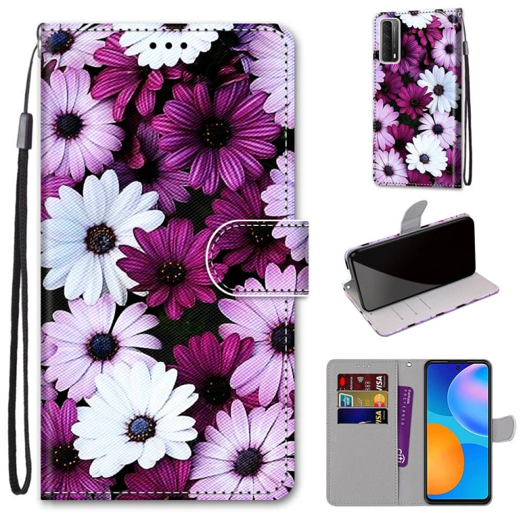 Coloured Drawing Cross Texture Horizontal Flip PU Leather Case with Holder & Card Slots & Wallet & Lanyard, For OPPO A52 / A92 / A72, For Alcatel 1L (2021), For Xiaomi Redmi 9 Power / Note 9 4G, For Huawei P smart 2021 / Y7a