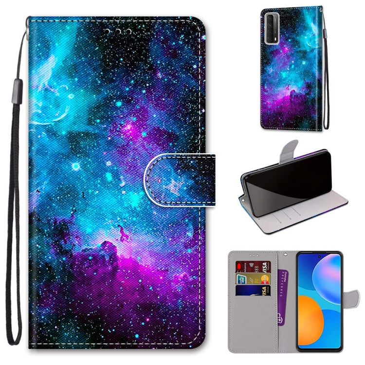 Coloured Drawing Cross Texture Horizontal Flip PU Leather Case with Holder & Card Slots & Wallet & Lanyard, For OPPO A52 / A92 / A72, For Alcatel 1L (2021), For Xiaomi Redmi 9 Power / Note 9 4G, For Huawei P smart 2021 / Y7a