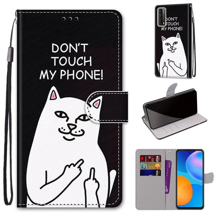 Coloured Drawing Cross Texture Horizontal Flip PU Leather Case with Holder & Card Slots & Wallet & Lanyard, For OPPO A52 / A92 / A72, For Alcatel 1L (2021), For Xiaomi Redmi 9 Power / Note 9 4G, For Huawei P smart 2021 / Y7a