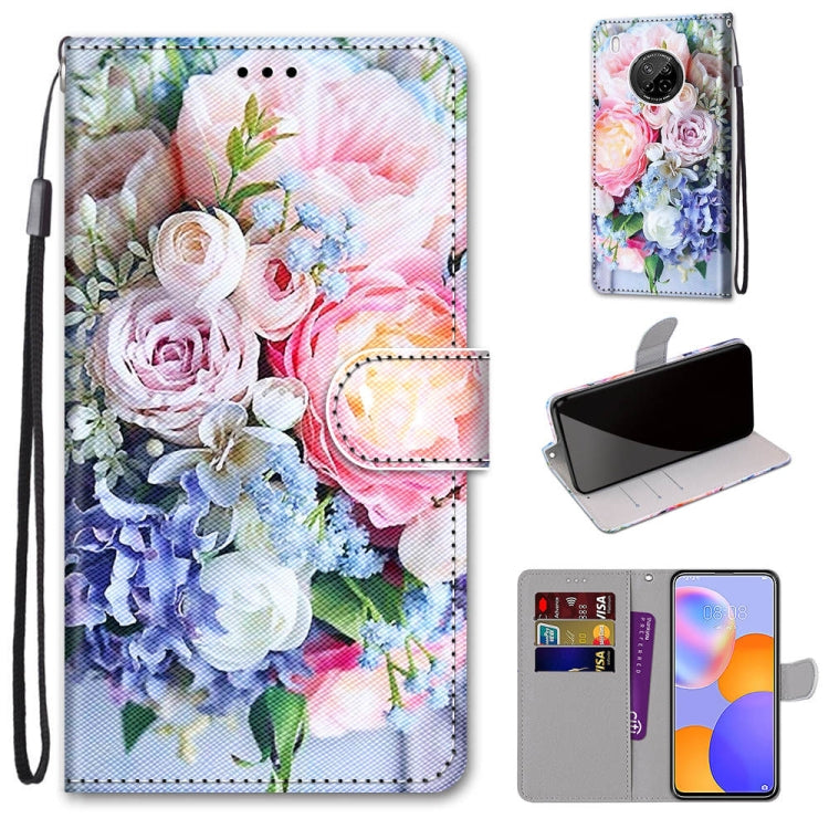 Coloured Drawing Cross Texture Horizontal Flip PU Leather Case with Holder & Card Slots & Wallet & Lanyard, For Huawei Y9a, For Honor 10X Lite, For Nokia 2.4, For Nokia 3.4