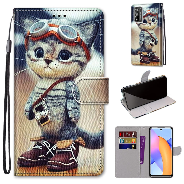 Coloured Drawing Cross Texture Horizontal Flip PU Leather Case with Holder & Card Slots & Wallet & Lanyard, For Huawei Y9a, For Honor 10X Lite, For Nokia 2.4, For Nokia 3.4
