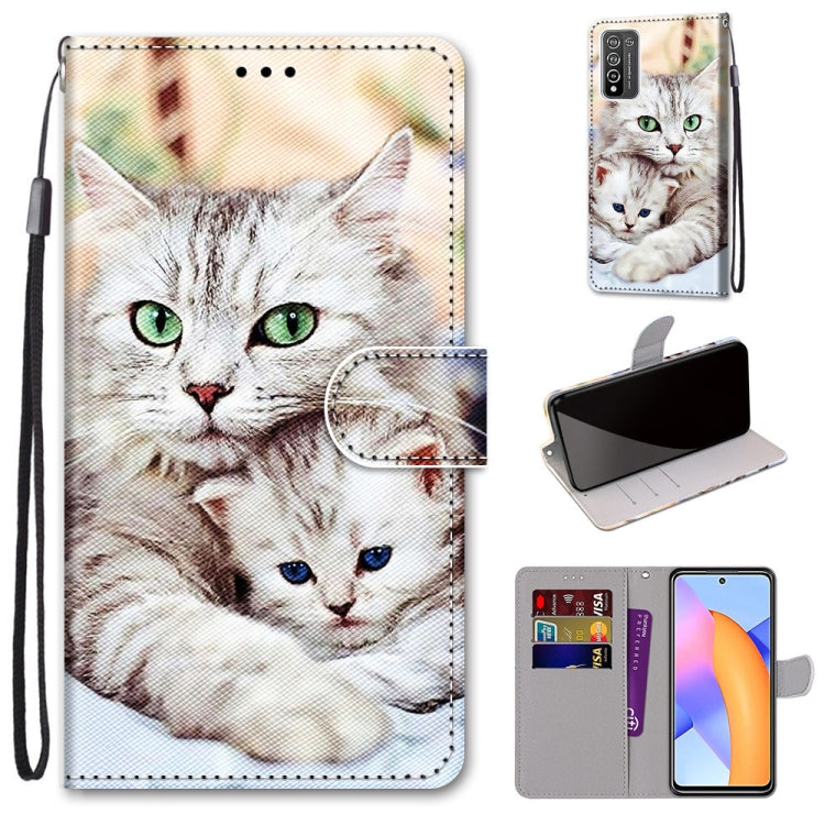 Coloured Drawing Cross Texture Horizontal Flip PU Leather Case with Holder & Card Slots & Wallet & Lanyard, For Huawei Y9a, For Honor 10X Lite, For Nokia 2.4, For Nokia 3.4