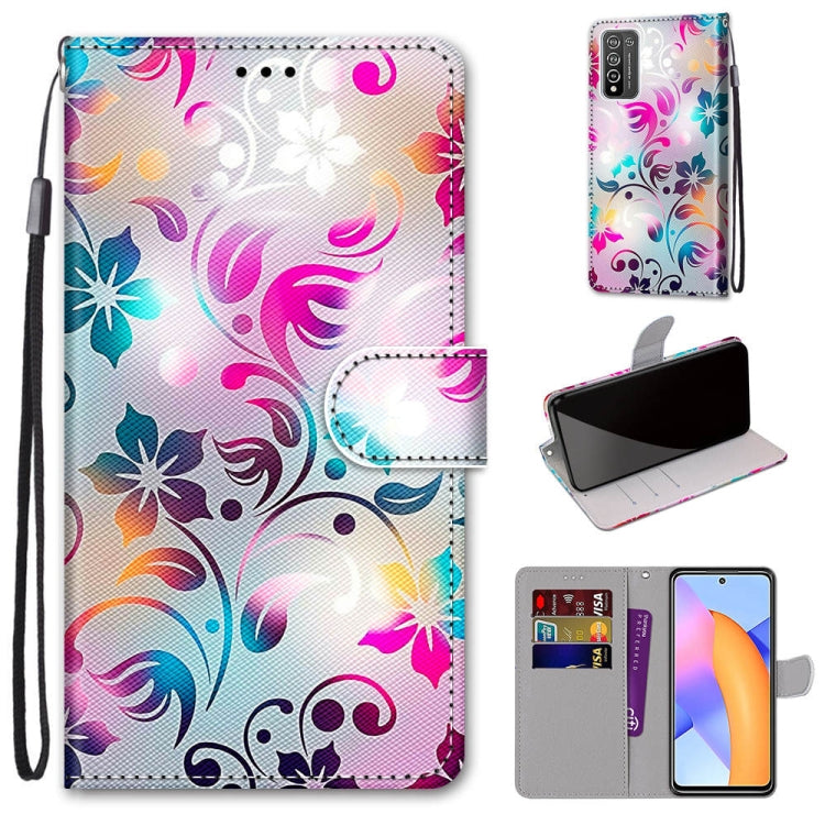 Coloured Drawing Cross Texture Horizontal Flip PU Leather Case with Holder & Card Slots & Wallet & Lanyard, For Huawei Y9a, For Honor 10X Lite, For Nokia 2.4, For Nokia 3.4