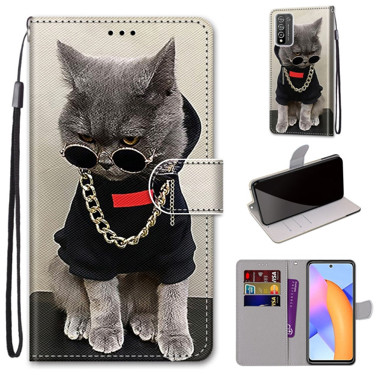 Coloured Drawing Cross Texture Horizontal Flip PU Leather Case with Holder & Card Slots & Wallet & Lanyard, For Huawei Y9a, For Honor 10X Lite, For Nokia 2.4, For Nokia 3.4