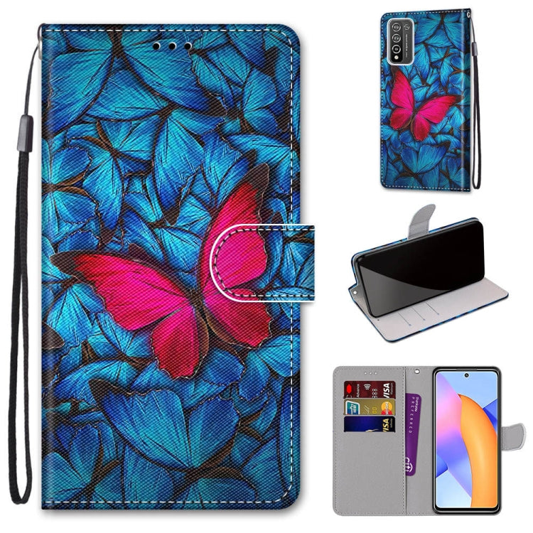 Coloured Drawing Cross Texture Horizontal Flip PU Leather Case with Holder & Card Slots & Wallet & Lanyard, For Huawei Y9a, For Honor 10X Lite, For Nokia 2.4, For Nokia 3.4