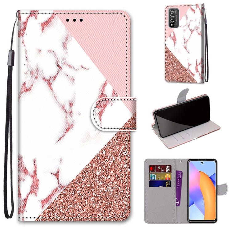 Coloured Drawing Cross Texture Horizontal Flip PU Leather Case with Holder & Card Slots & Wallet & Lanyard, For Huawei Y9a, For Honor 10X Lite, For Nokia 2.4, For Nokia 3.4