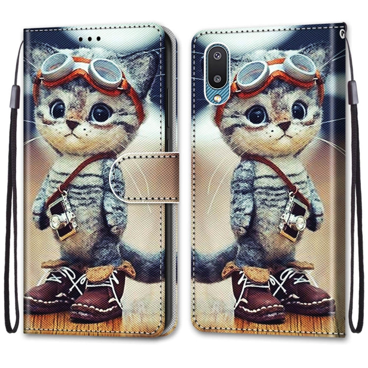 Coloured Drawing Cross Texture Horizontal Flip PU Leather Case with Holder & Card Slots & Wallet & Lanyard, For Samsung Galaxy A02 / M02, For Samsung Galaxy A02s / M02s, For Samsung Galaxy A12 / M12, For Samsung Galaxy A32 5G