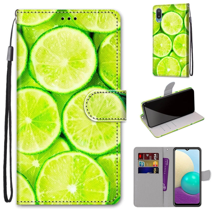 Coloured Drawing Cross Texture Horizontal Flip PU Leather Case with Holder & Card Slots & Wallet & Lanyard, For Samsung Galaxy A02 / M02, For Samsung Galaxy A02s / M02s, For Samsung Galaxy A12 / M12, For Samsung Galaxy A32 5G
