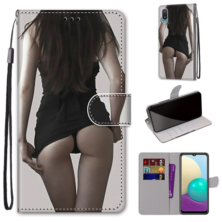 Coloured Drawing Cross Texture Horizontal Flip PU Leather Case with Holder & Card Slots & Wallet & Lanyard, For Samsung Galaxy A02 / M02, For Samsung Galaxy A02s / M02s, For Samsung Galaxy A12 / M12, For Samsung Galaxy A32 5G