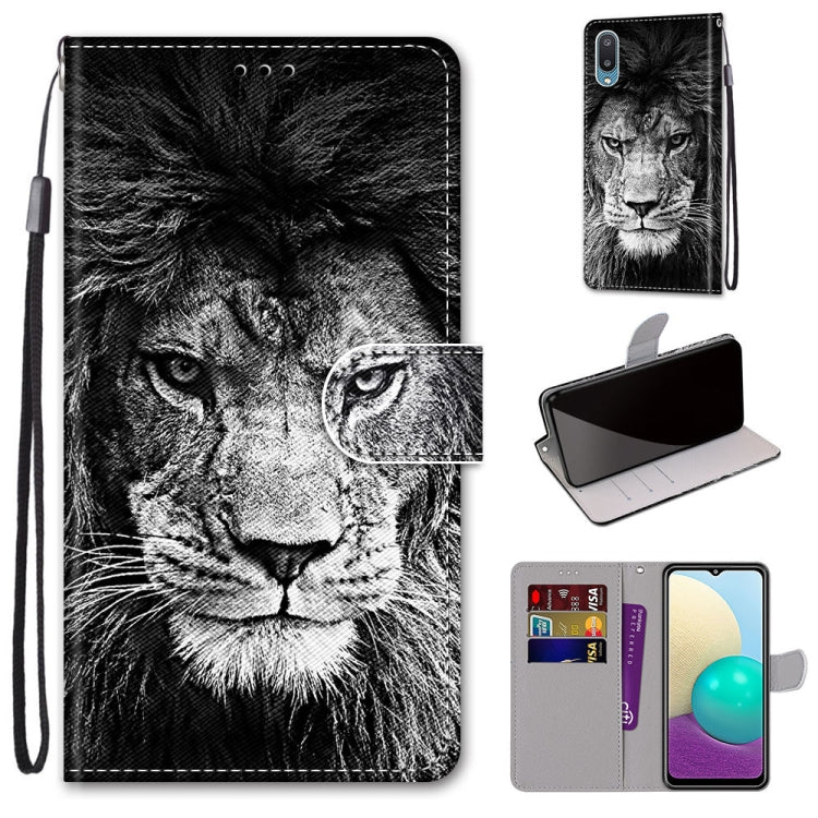 Coloured Drawing Cross Texture Horizontal Flip PU Leather Case with Holder & Card Slots & Wallet & Lanyard, For Samsung Galaxy A02 / M02, For Samsung Galaxy A02s / M02s, For Samsung Galaxy A12 / M12, For Samsung Galaxy A32 5G