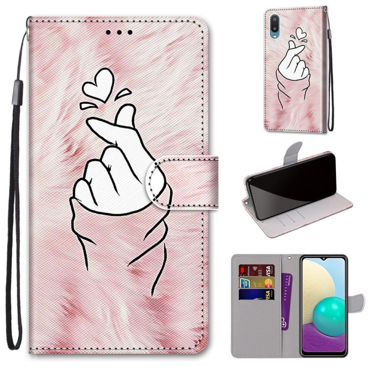Coloured Drawing Cross Texture Horizontal Flip PU Leather Case with Holder & Card Slots & Wallet & Lanyard, For Samsung Galaxy A02 / M02, For Samsung Galaxy A02s / M02s, For Samsung Galaxy A12 / M12, For Samsung Galaxy A32 5G