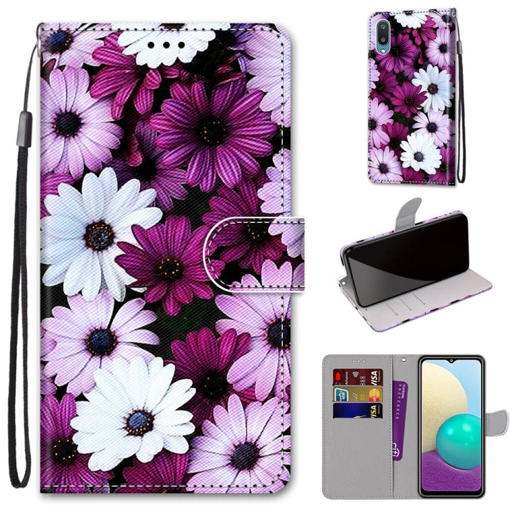 Coloured Drawing Cross Texture Horizontal Flip PU Leather Case with Holder & Card Slots & Wallet & Lanyard, For Samsung Galaxy A02 / M02, For Samsung Galaxy A02s / M02s, For Samsung Galaxy A12 / M12, For Samsung Galaxy A32 5G