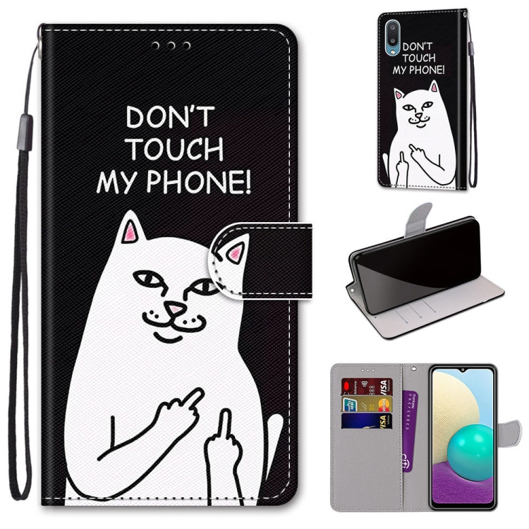 Coloured Drawing Cross Texture Horizontal Flip PU Leather Case with Holder & Card Slots & Wallet & Lanyard, For Samsung Galaxy A02 / M02, For Samsung Galaxy A02s / M02s, For Samsung Galaxy A12 / M12, For Samsung Galaxy A32 5G