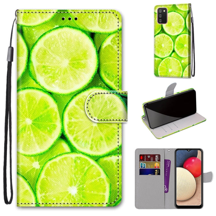 Coloured Drawing Cross Texture Horizontal Flip PU Leather Case with Holder & Card Slots & Wallet & Lanyard, For Samsung Galaxy A02 / M02, For Samsung Galaxy A02s / M02s, For Samsung Galaxy A12 / M12, For Samsung Galaxy A32 5G