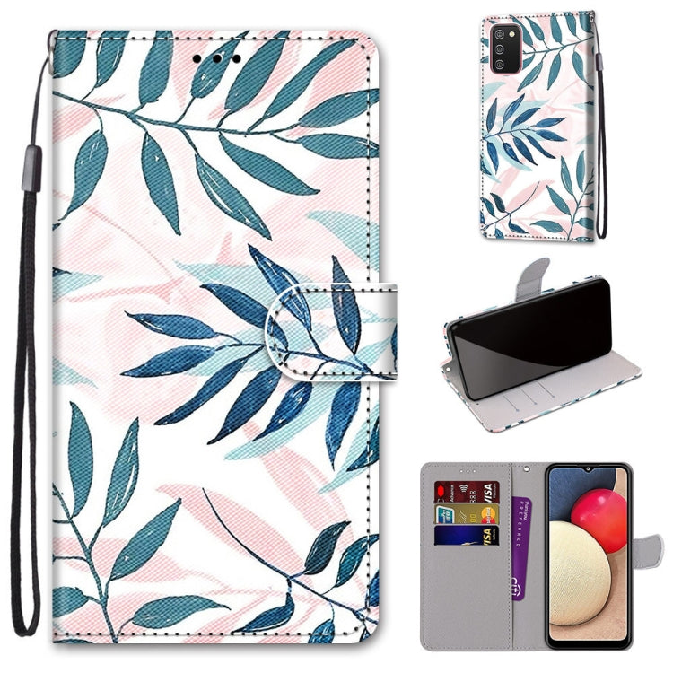 Coloured Drawing Cross Texture Horizontal Flip PU Leather Case with Holder & Card Slots & Wallet & Lanyard, For Samsung Galaxy A02 / M02, For Samsung Galaxy A02s / M02s, For Samsung Galaxy A12 / M12, For Samsung Galaxy A32 5G