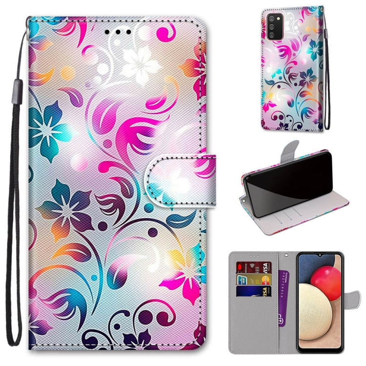 Coloured Drawing Cross Texture Horizontal Flip PU Leather Case with Holder & Card Slots & Wallet & Lanyard, For Samsung Galaxy A02 / M02, For Samsung Galaxy A02s / M02s, For Samsung Galaxy A12 / M12, For Samsung Galaxy A32 5G