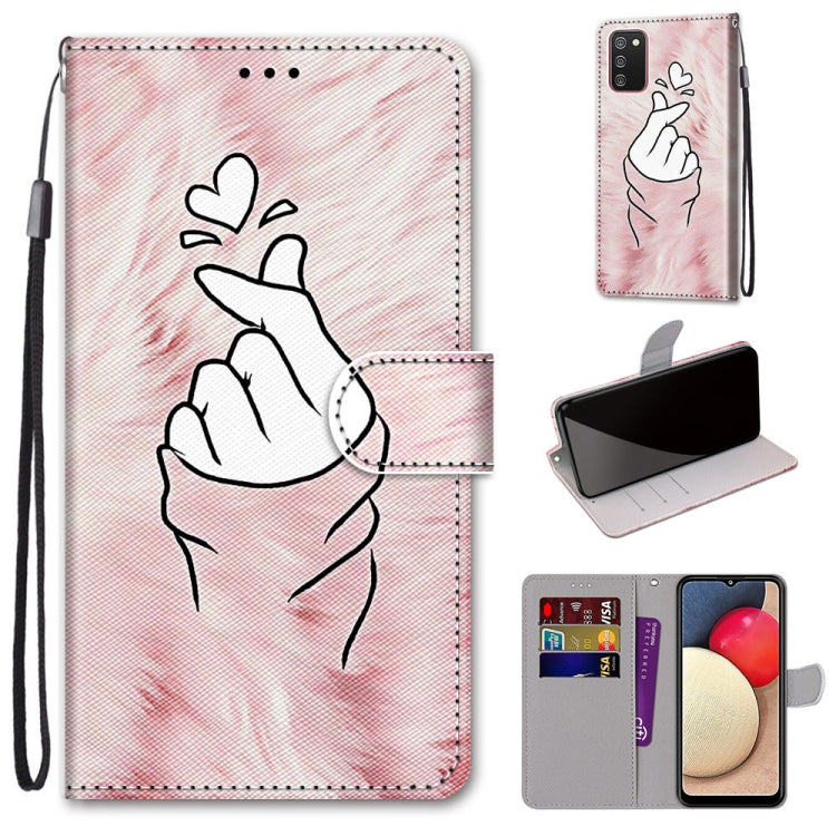 Coloured Drawing Cross Texture Horizontal Flip PU Leather Case with Holder & Card Slots & Wallet & Lanyard, For Samsung Galaxy A02 / M02, For Samsung Galaxy A02s / M02s, For Samsung Galaxy A12 / M12, For Samsung Galaxy A32 5G
