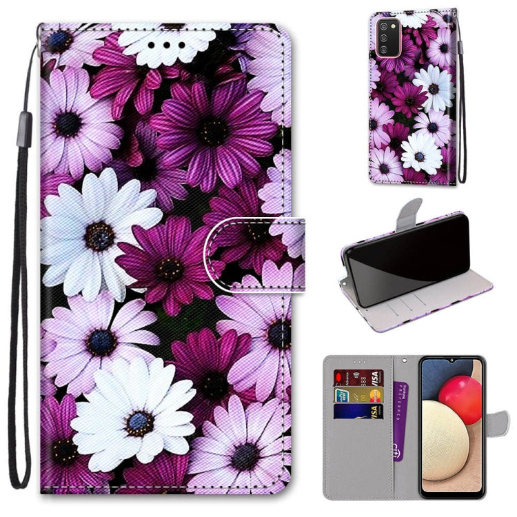 Coloured Drawing Cross Texture Horizontal Flip PU Leather Case with Holder & Card Slots & Wallet & Lanyard, For Samsung Galaxy A02 / M02, For Samsung Galaxy A02s / M02s, For Samsung Galaxy A12 / M12, For Samsung Galaxy A32 5G