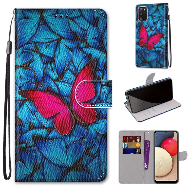 Coloured Drawing Cross Texture Horizontal Flip PU Leather Case with Holder & Card Slots & Wallet & Lanyard, For Samsung Galaxy A02 / M02, For Samsung Galaxy A02s / M02s, For Samsung Galaxy A12 / M12, For Samsung Galaxy A32 5G