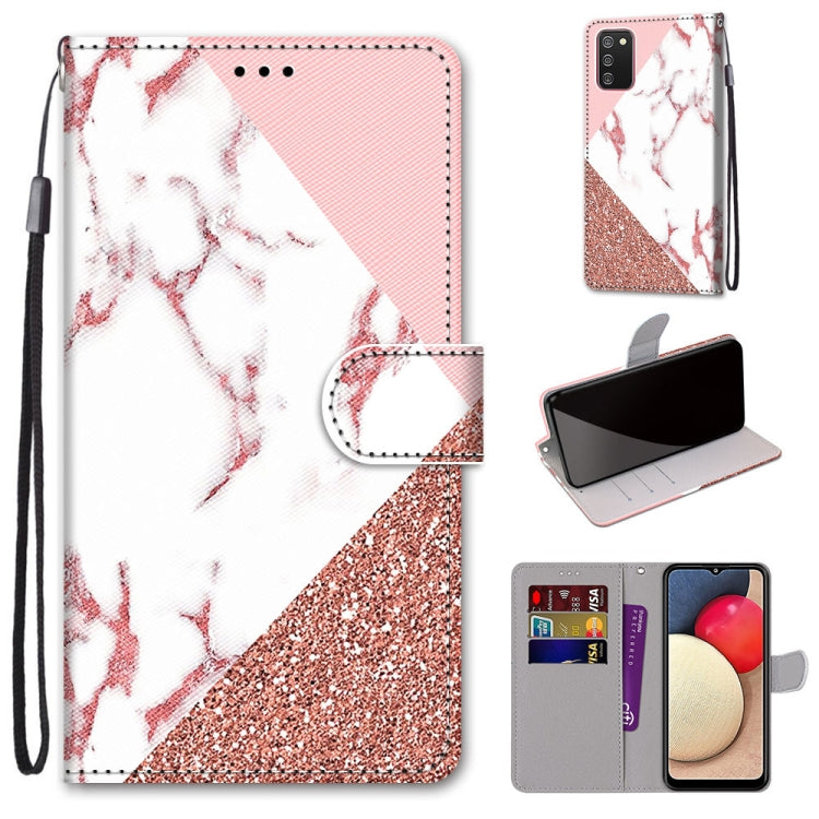 Coloured Drawing Cross Texture Horizontal Flip PU Leather Case with Holder & Card Slots & Wallet & Lanyard, For Samsung Galaxy A02 / M02, For Samsung Galaxy A02s / M02s, For Samsung Galaxy A12 / M12, For Samsung Galaxy A32 5G