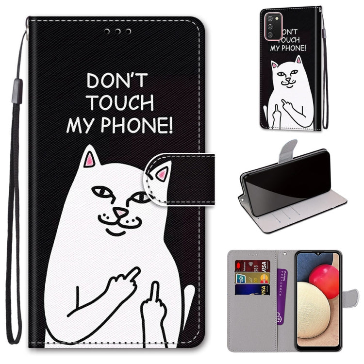 Coloured Drawing Cross Texture Horizontal Flip PU Leather Case with Holder & Card Slots & Wallet & Lanyard, For Samsung Galaxy A02 / M02, For Samsung Galaxy A02s / M02s, For Samsung Galaxy A12 / M12, For Samsung Galaxy A32 5G