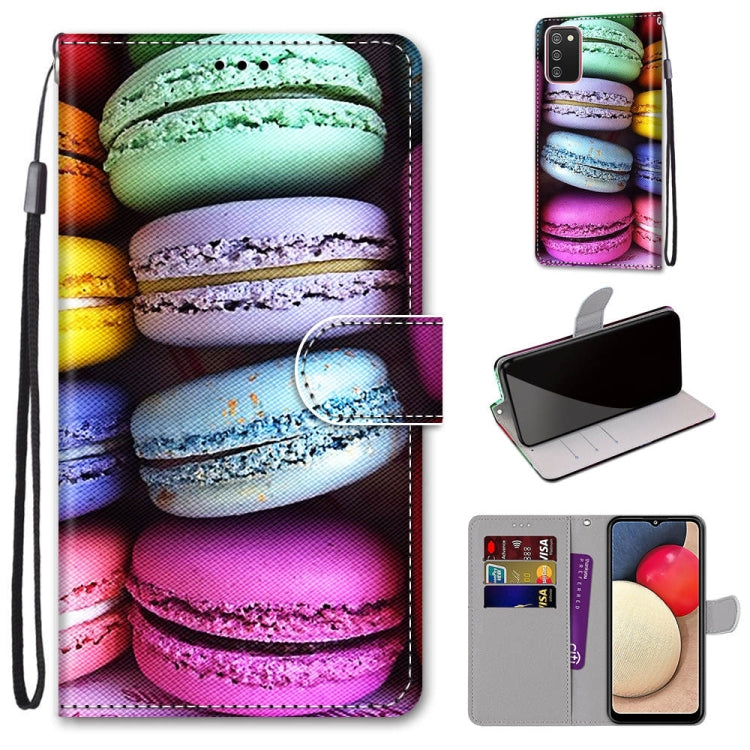 Coloured Drawing Cross Texture Horizontal Flip PU Leather Case with Holder & Card Slots & Wallet & Lanyard, For Samsung Galaxy A02 / M02, For Samsung Galaxy A02s / M02s, For Samsung Galaxy A12 / M12, For Samsung Galaxy A32 5G