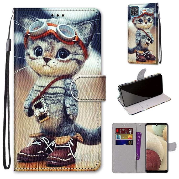 Coloured Drawing Cross Texture Horizontal Flip PU Leather Case with Holder & Card Slots & Wallet & Lanyard, For Samsung Galaxy A02 / M02, For Samsung Galaxy A02s / M02s, For Samsung Galaxy A12 / M12, For Samsung Galaxy A32 5G