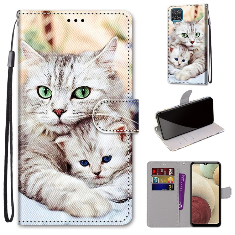 Coloured Drawing Cross Texture Horizontal Flip PU Leather Case with Holder & Card Slots & Wallet & Lanyard, For Samsung Galaxy A02 / M02, For Samsung Galaxy A02s / M02s, For Samsung Galaxy A12 / M12, For Samsung Galaxy A32 5G