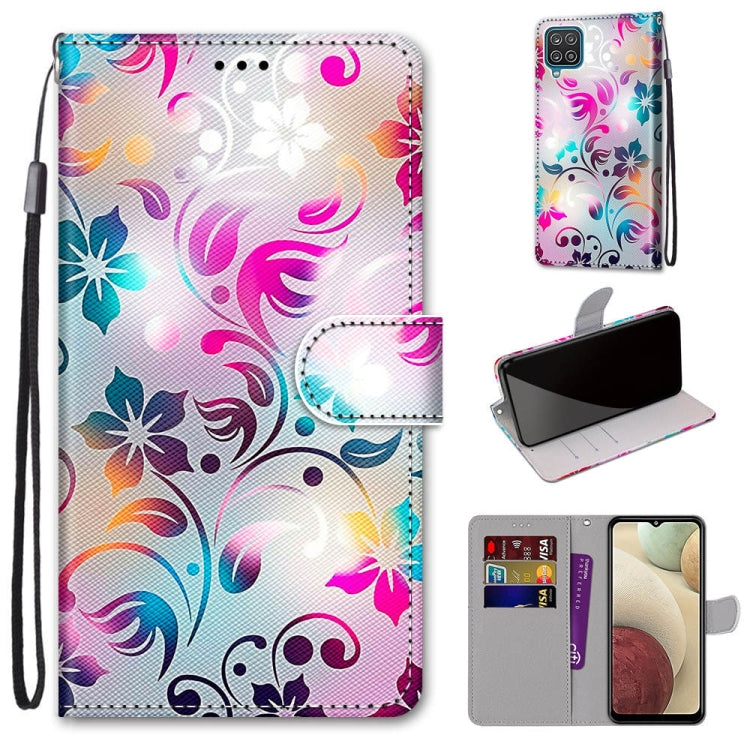 Coloured Drawing Cross Texture Horizontal Flip PU Leather Case with Holder & Card Slots & Wallet & Lanyard, For Samsung Galaxy A02 / M02, For Samsung Galaxy A02s / M02s, For Samsung Galaxy A12 / M12, For Samsung Galaxy A32 5G