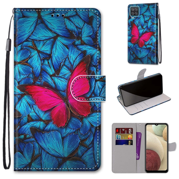 Coloured Drawing Cross Texture Horizontal Flip PU Leather Case with Holder & Card Slots & Wallet & Lanyard, For Samsung Galaxy A02 / M02, For Samsung Galaxy A02s / M02s, For Samsung Galaxy A12 / M12, For Samsung Galaxy A32 5G