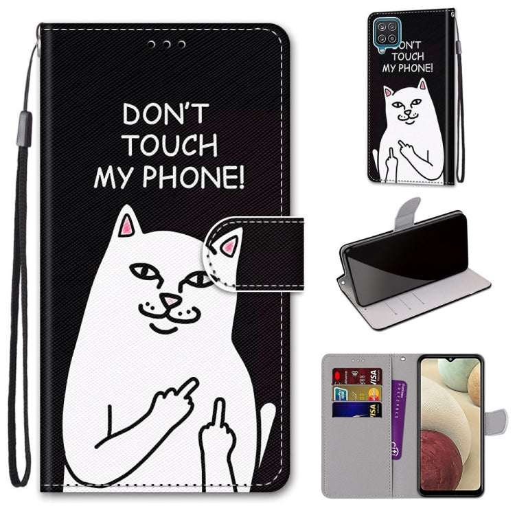 Coloured Drawing Cross Texture Horizontal Flip PU Leather Case with Holder & Card Slots & Wallet & Lanyard, For Samsung Galaxy A02 / M02, For Samsung Galaxy A02s / M02s, For Samsung Galaxy A12 / M12, For Samsung Galaxy A32 5G