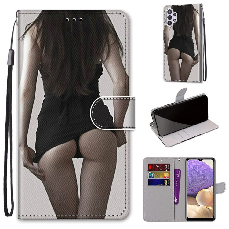 Coloured Drawing Cross Texture Horizontal Flip PU Leather Case with Holder & Card Slots & Wallet & Lanyard, For Samsung Galaxy A02 / M02, For Samsung Galaxy A02s / M02s, For Samsung Galaxy A12 / M12, For Samsung Galaxy A32 5G