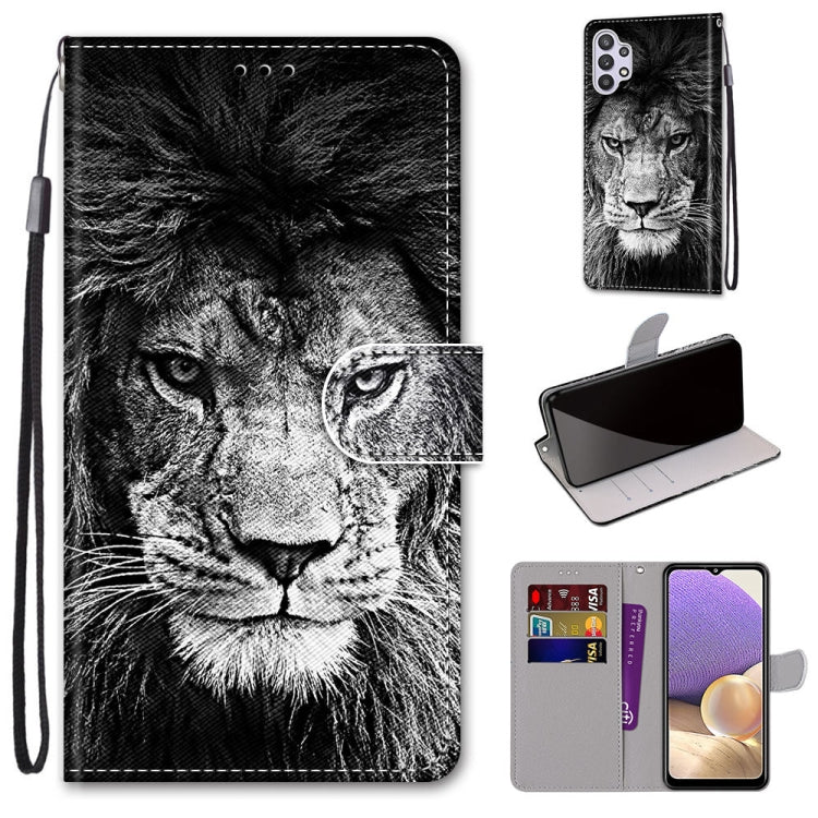 Coloured Drawing Cross Texture Horizontal Flip PU Leather Case with Holder & Card Slots & Wallet & Lanyard, For Samsung Galaxy A02 / M02, For Samsung Galaxy A02s / M02s, For Samsung Galaxy A12 / M12, For Samsung Galaxy A32 5G