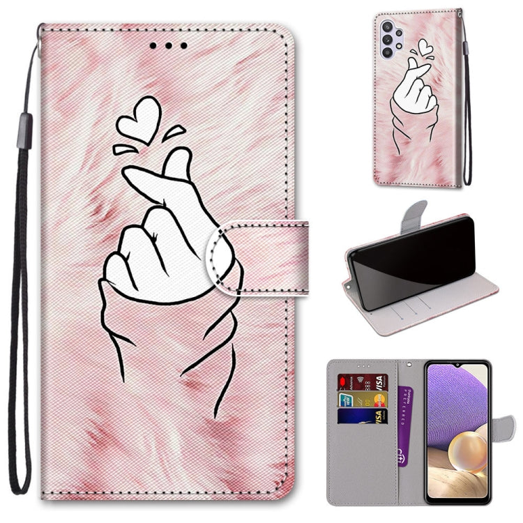 Coloured Drawing Cross Texture Horizontal Flip PU Leather Case with Holder & Card Slots & Wallet & Lanyard, For Samsung Galaxy A02 / M02, For Samsung Galaxy A02s / M02s, For Samsung Galaxy A12 / M12, For Samsung Galaxy A32 5G