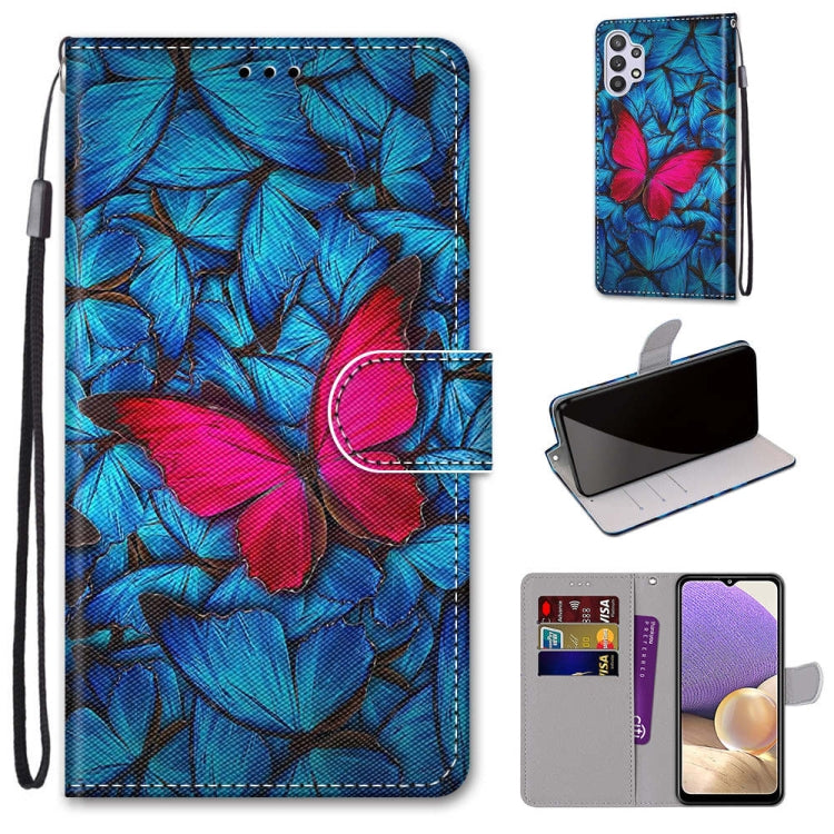 Coloured Drawing Cross Texture Horizontal Flip PU Leather Case with Holder & Card Slots & Wallet & Lanyard, For Samsung Galaxy A02 / M02, For Samsung Galaxy A02s / M02s, For Samsung Galaxy A12 / M12, For Samsung Galaxy A32 5G