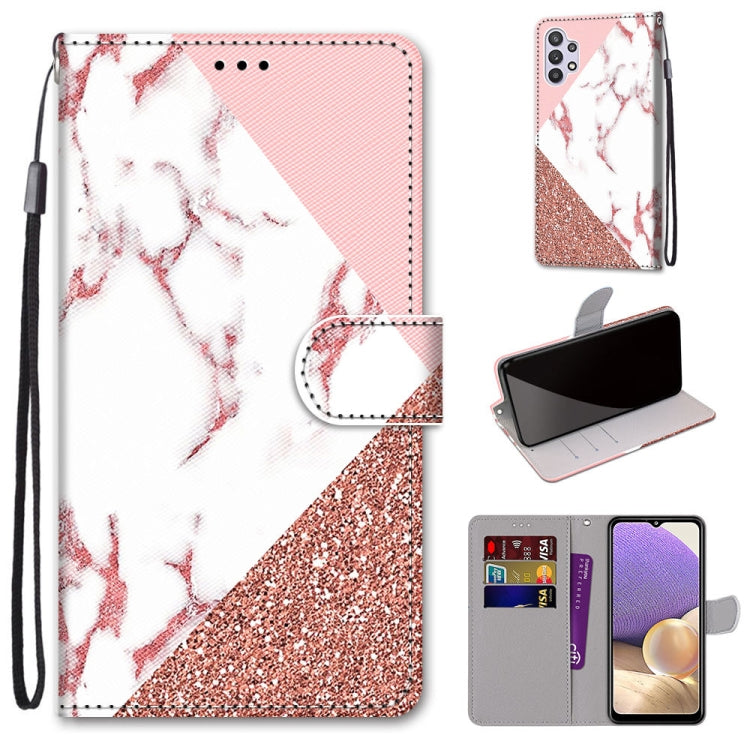Coloured Drawing Cross Texture Horizontal Flip PU Leather Case with Holder & Card Slots & Wallet & Lanyard, For Samsung Galaxy A02 / M02, For Samsung Galaxy A02s / M02s, For Samsung Galaxy A12 / M12, For Samsung Galaxy A32 5G