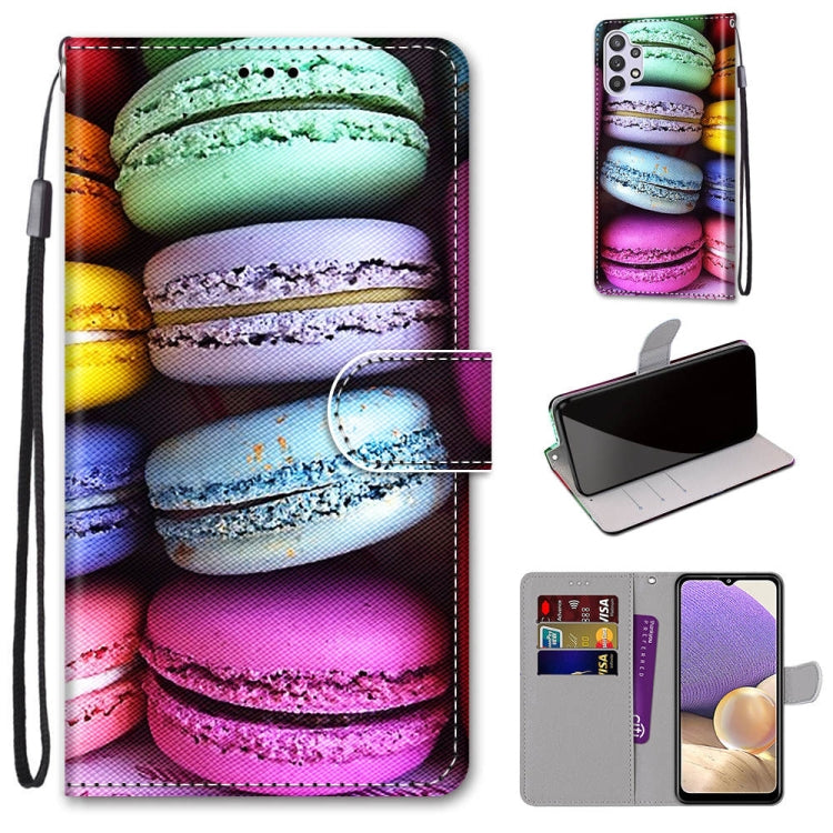 Coloured Drawing Cross Texture Horizontal Flip PU Leather Case with Holder & Card Slots & Wallet & Lanyard, For Samsung Galaxy A02 / M02, For Samsung Galaxy A02s / M02s, For Samsung Galaxy A12 / M12, For Samsung Galaxy A32 5G