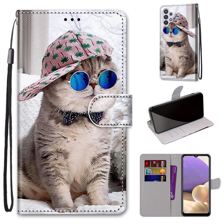 Coloured Drawing Cross Texture Horizontal Flip PU Leather Case with Holder & Card Slots & Wallet & Lanyard, For Samsung Galaxy A02 / M02, For Samsung Galaxy A02s / M02s, For Samsung Galaxy A12 / M12, For Samsung Galaxy A32 5G