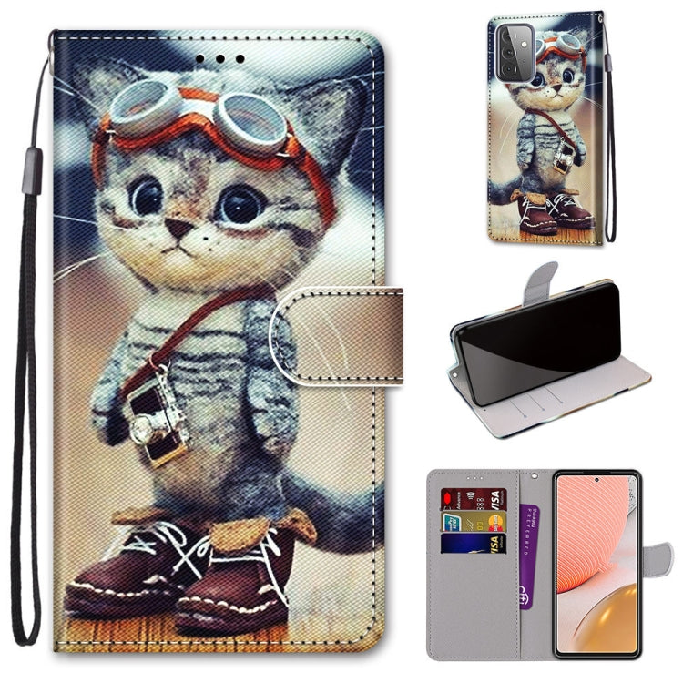 Coloured Drawing Cross Texture Horizontal Flip PU Leather Case with Holder & Card Slots & Wallet & Lanyard, For Samsung Galaxy A52 5G, For Samsung Galaxy A72 5G / 4G, For Xiaomi Poco M3, For Xiaomi Redmi Note 9 5G / Note 9T
