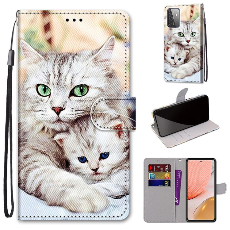 Coloured Drawing Cross Texture Horizontal Flip PU Leather Case with Holder & Card Slots & Wallet & Lanyard, For Samsung Galaxy A52 5G, For Samsung Galaxy A72 5G / 4G, For Xiaomi Poco M3, For Xiaomi Redmi Note 9 5G / Note 9T