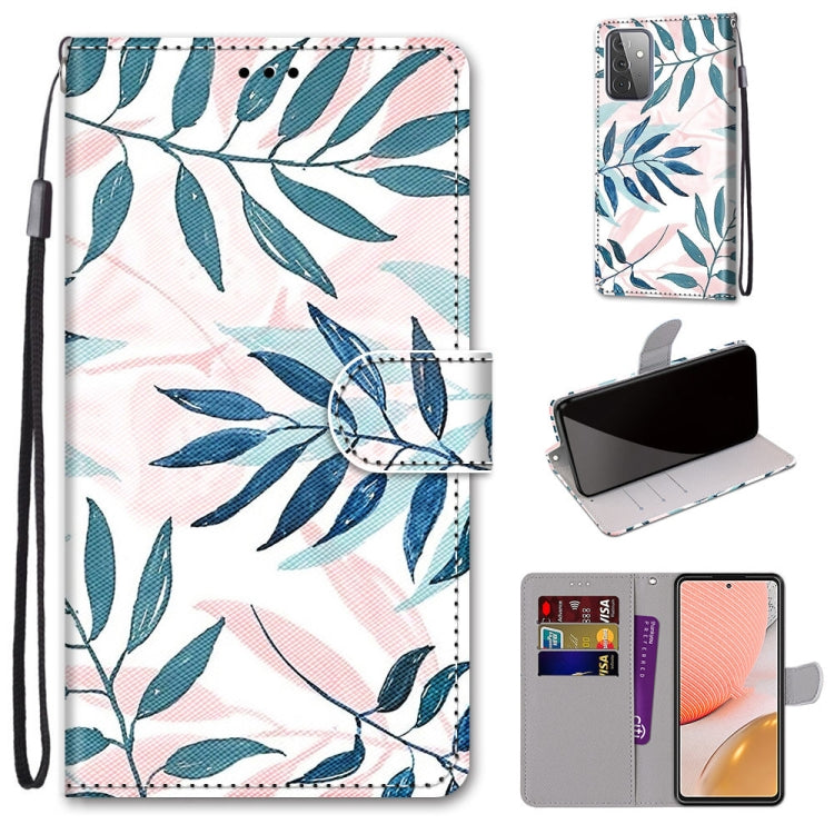 Coloured Drawing Cross Texture Horizontal Flip PU Leather Case with Holder & Card Slots & Wallet & Lanyard, For Samsung Galaxy A52 5G, For Samsung Galaxy A72 5G / 4G, For Xiaomi Poco M3, For Xiaomi Redmi Note 9 5G / Note 9T